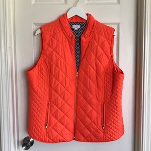 Crown & Ivy - Orange Medium Weight Puffer Vest